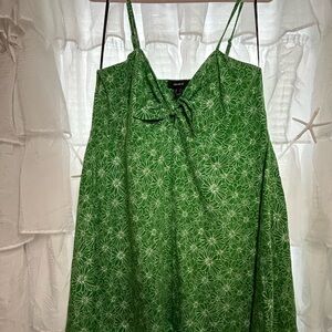 Forever 21+ Green Floral Spaghetti Strap Dress